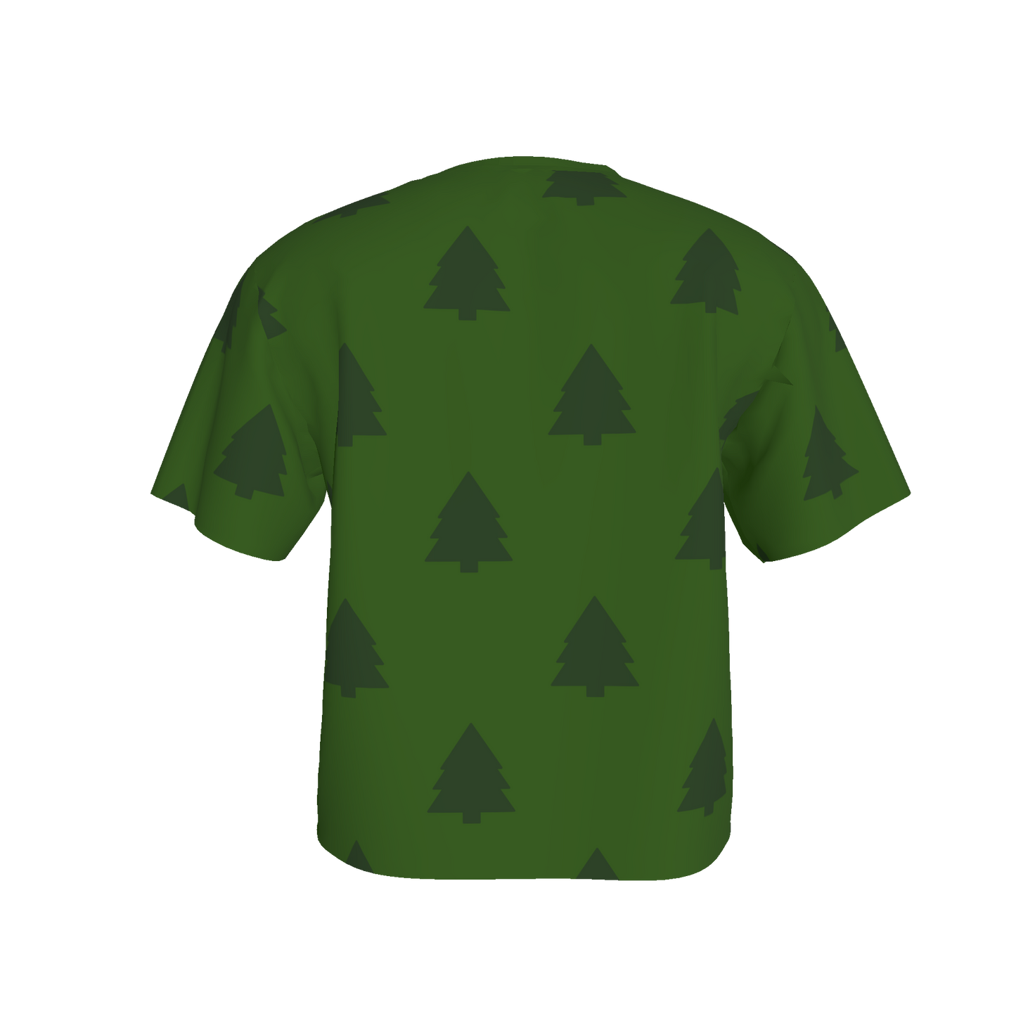 Women's Waist Length Boxy T-shirt - Green Trees