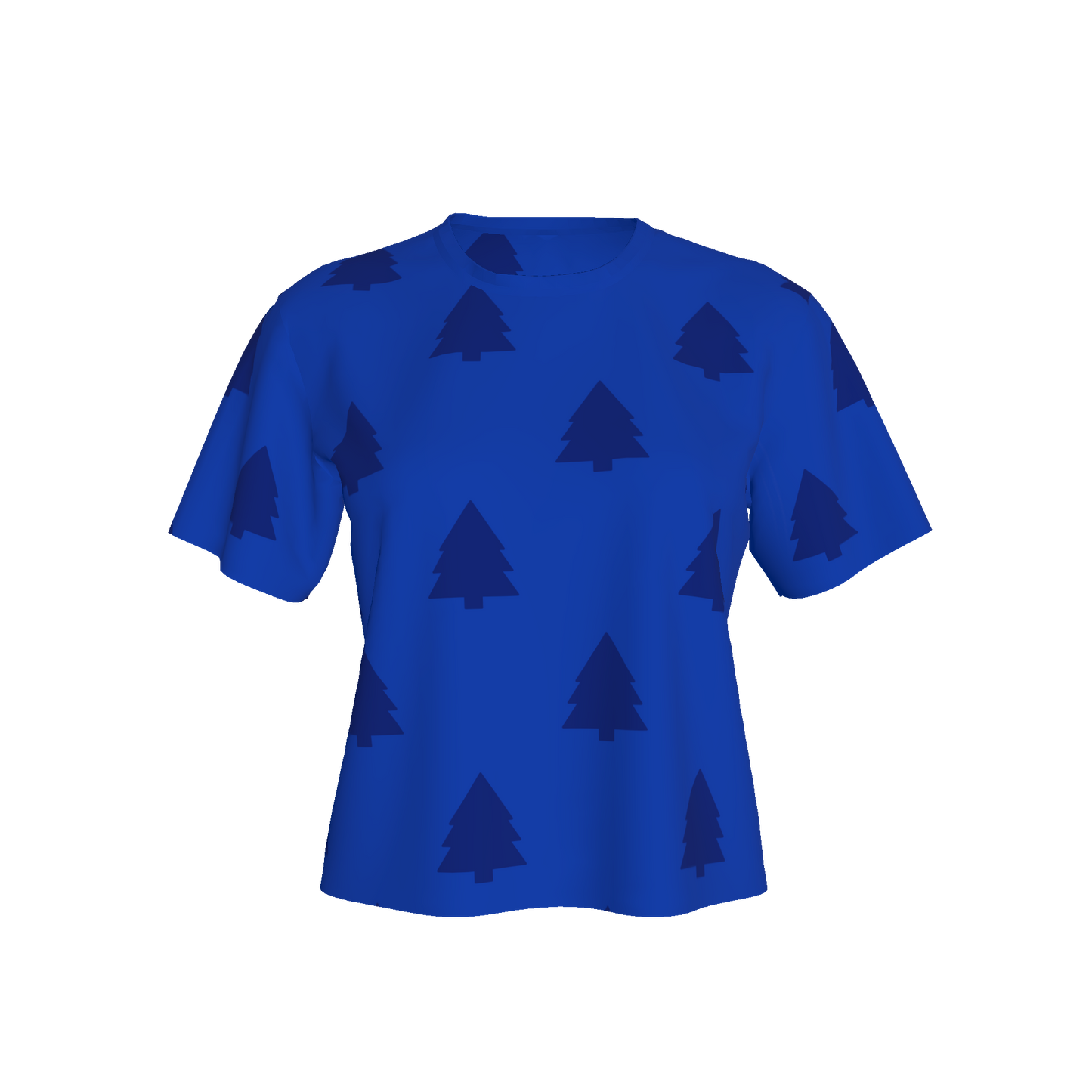 Women's Waist Length Boxy T-shirt - Blue