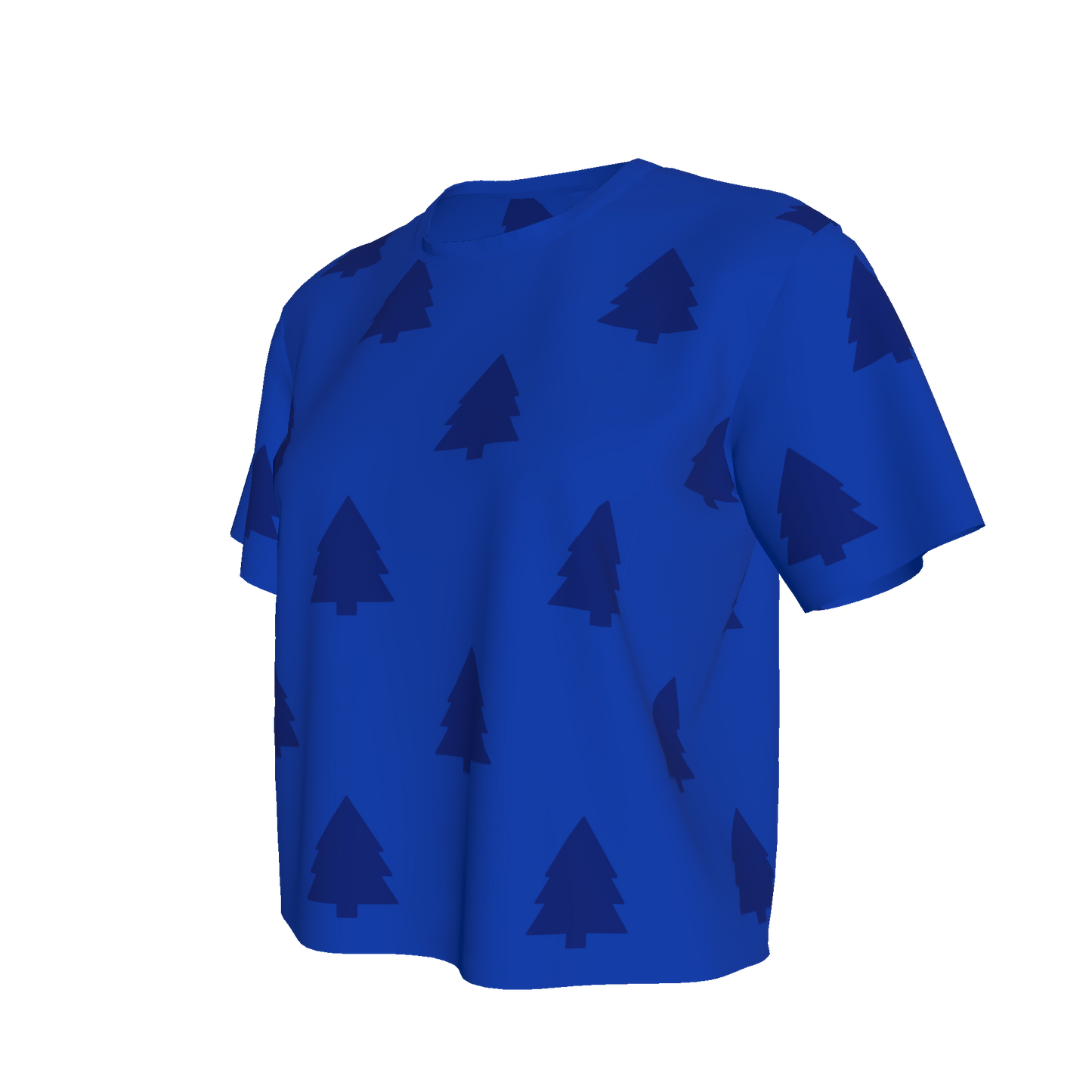 Women's Waist Length Boxy T-shirt - Blue
