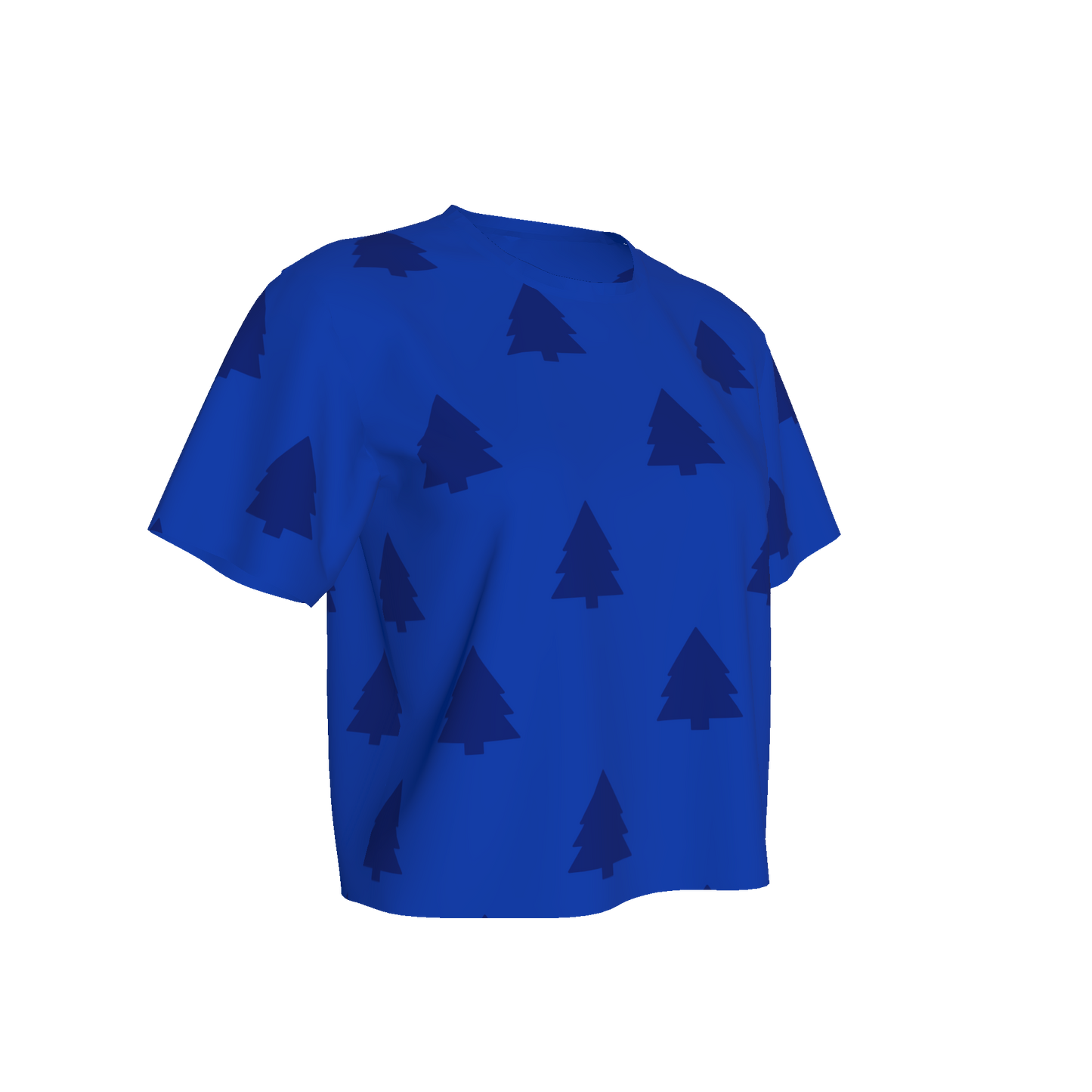 Women's Waist Length Boxy T-shirt - Blue